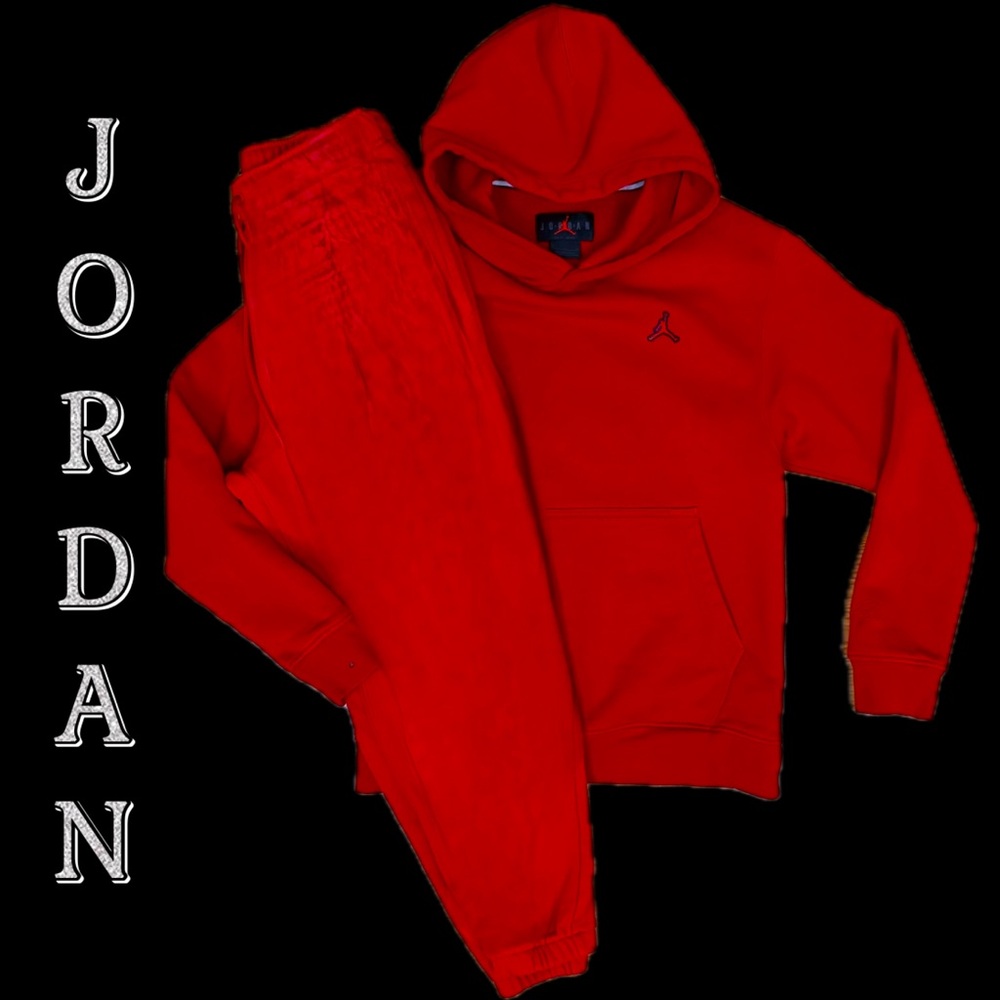 Jordan Red Hoodie and Sweatpants Set